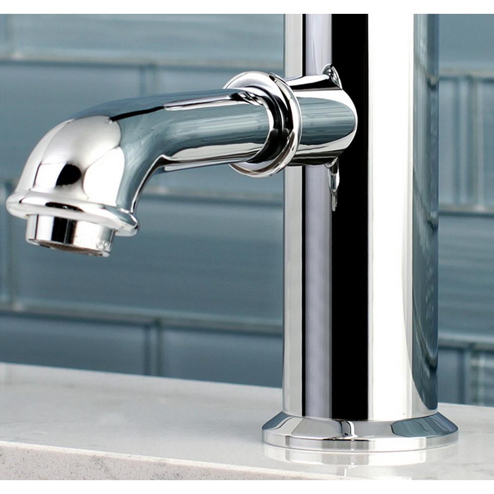 Robinet de salle de bain traditionnel à poignée unique et trou unique en chrome poli