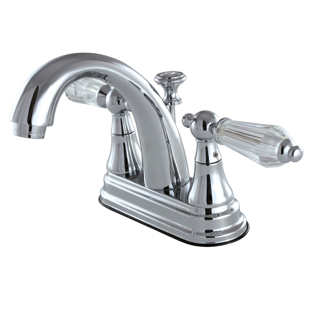 Robinet de salle de bain à 2 poignées central de 4 po en cristal anglais en chrome