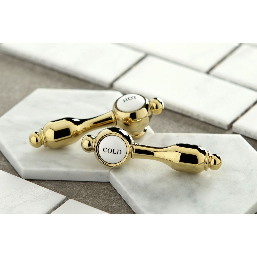 Tudor 4 in. Centerset 2-Handle High-Arc Bathroom Faucet in Polished Brass