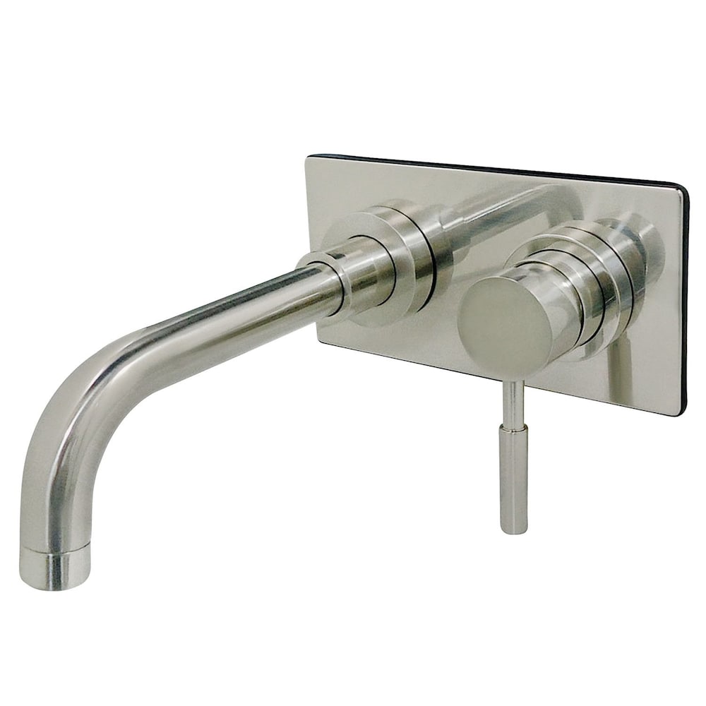 Single-Handle Wall Mount Bathroom Faucet in Satin Nickel