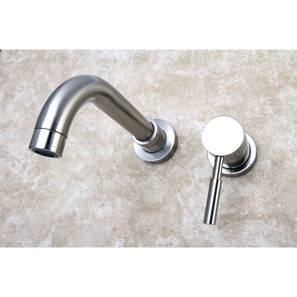 Single-Handle Wall Mount Bathroom Faucet in Satin Nickel
