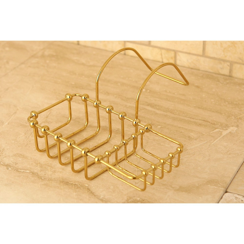 Soap and Sponge Claw Foot Bathtub Caddy in Polished Brass
