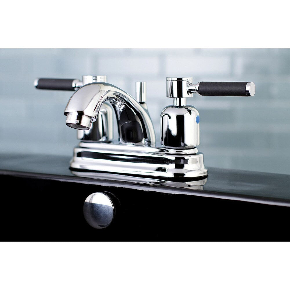 Robinet de salle de bain moderne à 2 poignées et à levier central de 4 po en chrome