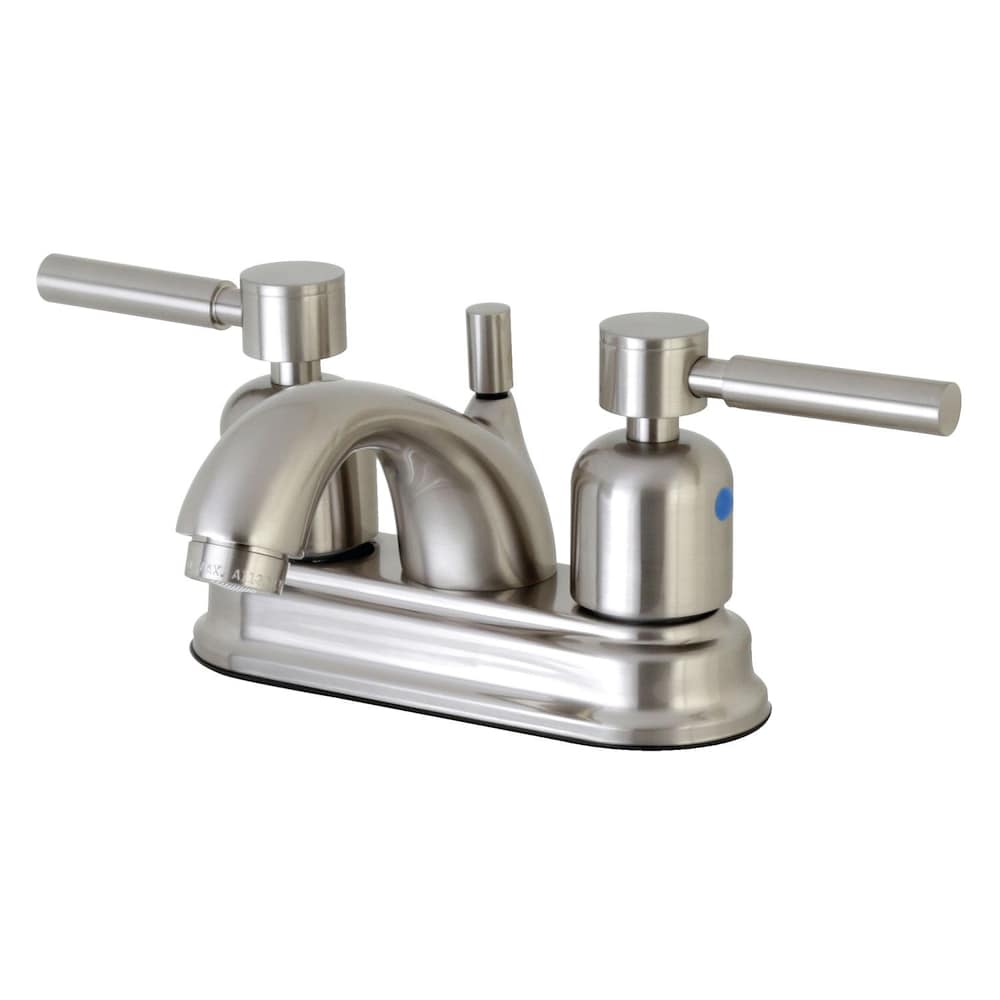 Modern 4 in. Centerset 2-Handle Bathroom Faucet in Satin Nickel
