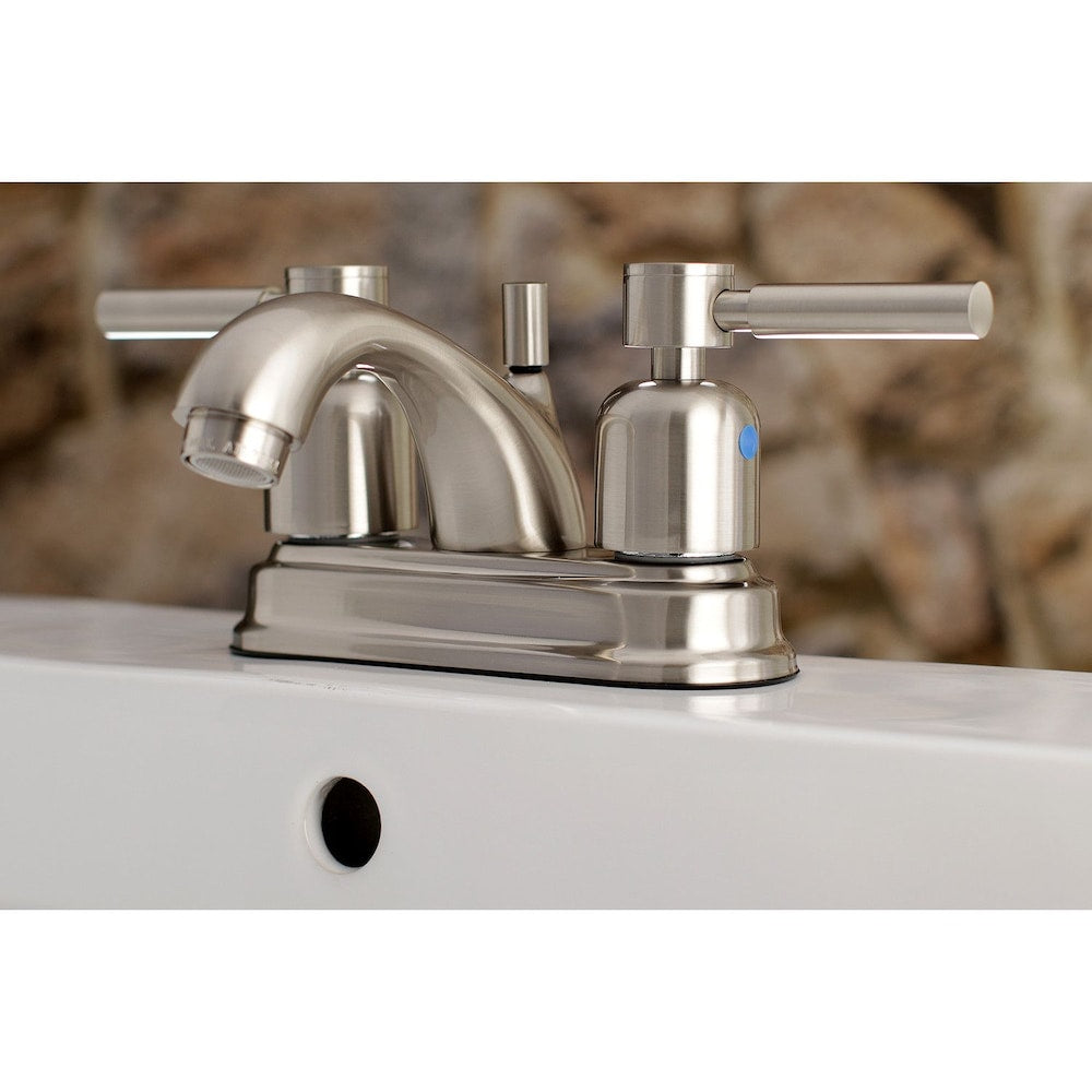Modern 4 in. Centerset 2-Handle Bathroom Faucet in Satin Nickel