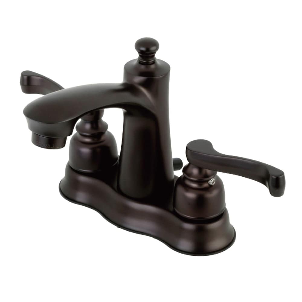 Robinet de salle de bain à 2 poignées central de 4 po en bronze huilé