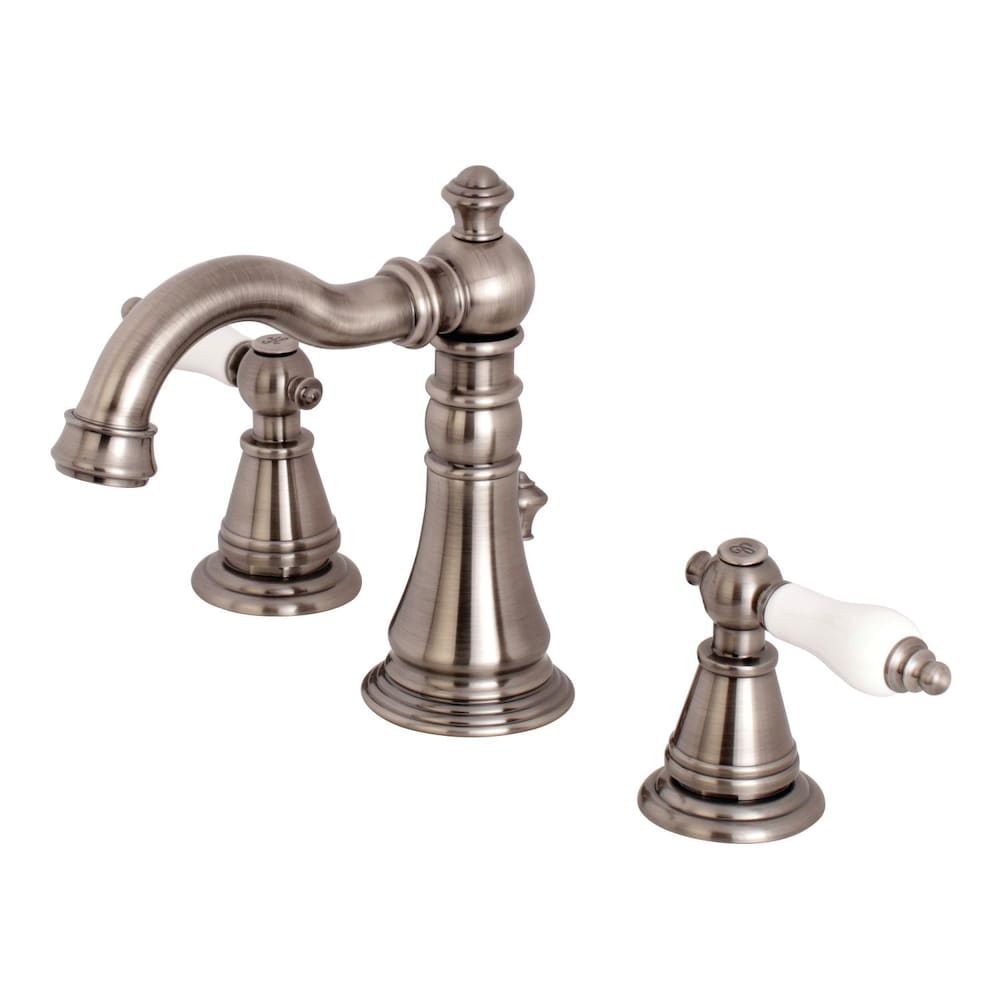 Robinet de salle de bain à 2 poignées en porcelaine classique de 8 po en acier inoxydable noir brossé