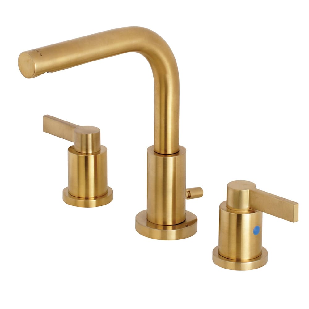 Emilia 8 in. Widespread 2-Handle High-Arc Bathroom Faucet in Satin Brass