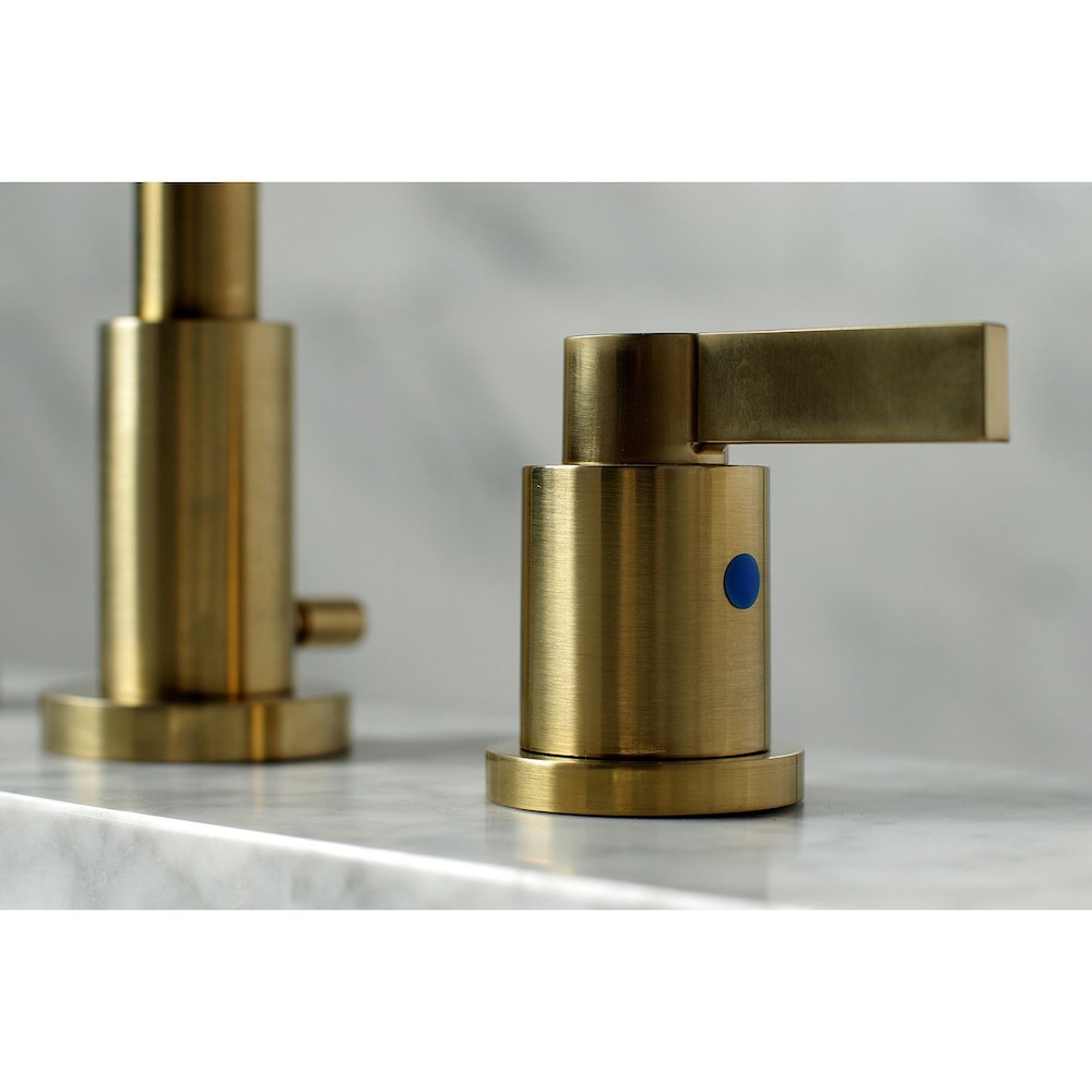 Emilia 8 in. Widespread 2-Handle High-Arc Bathroom Faucet in Satin Brass