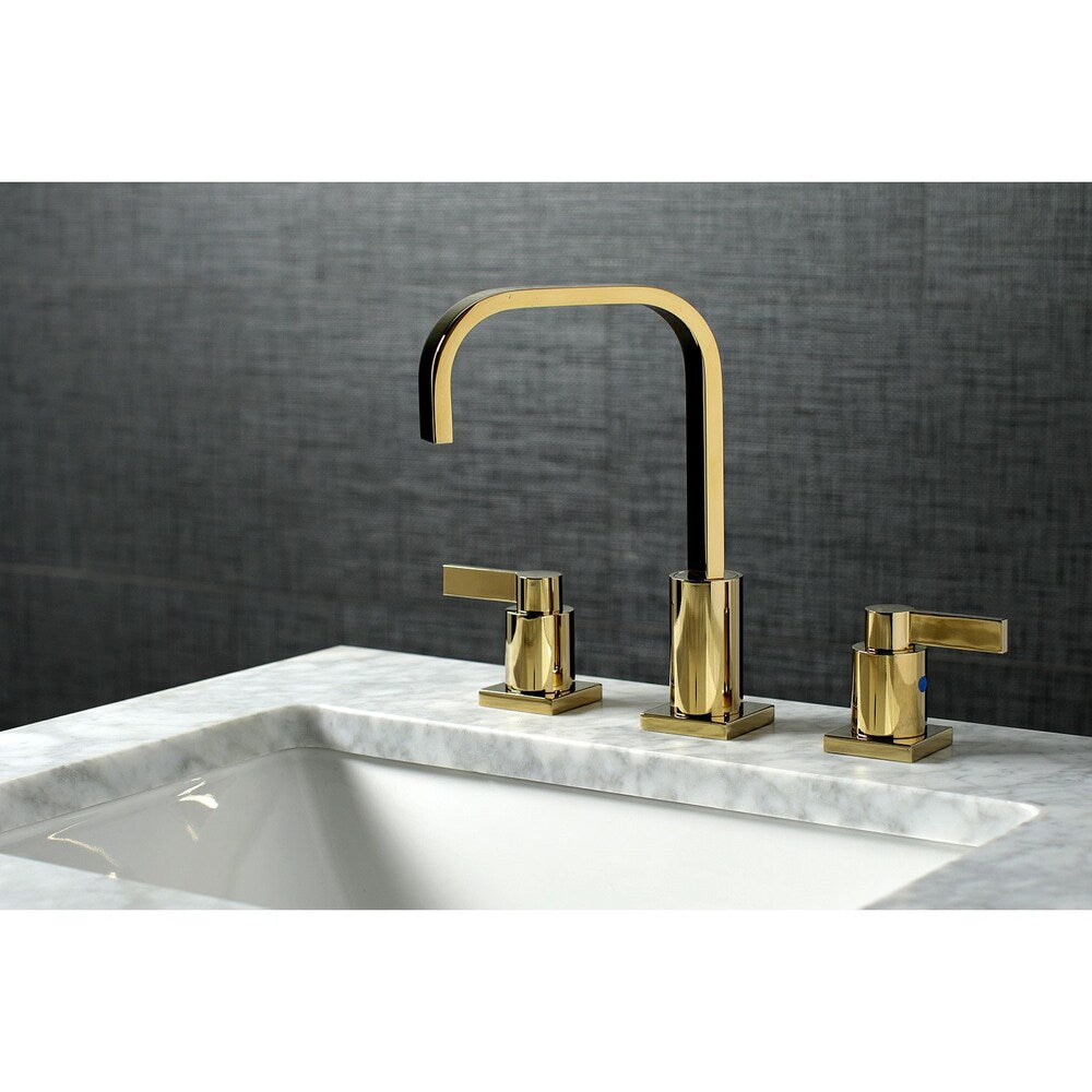 NuvoFushion 8 in. Widespread 2-Handle High-Arc Bathroom Faucet in Polished Brass