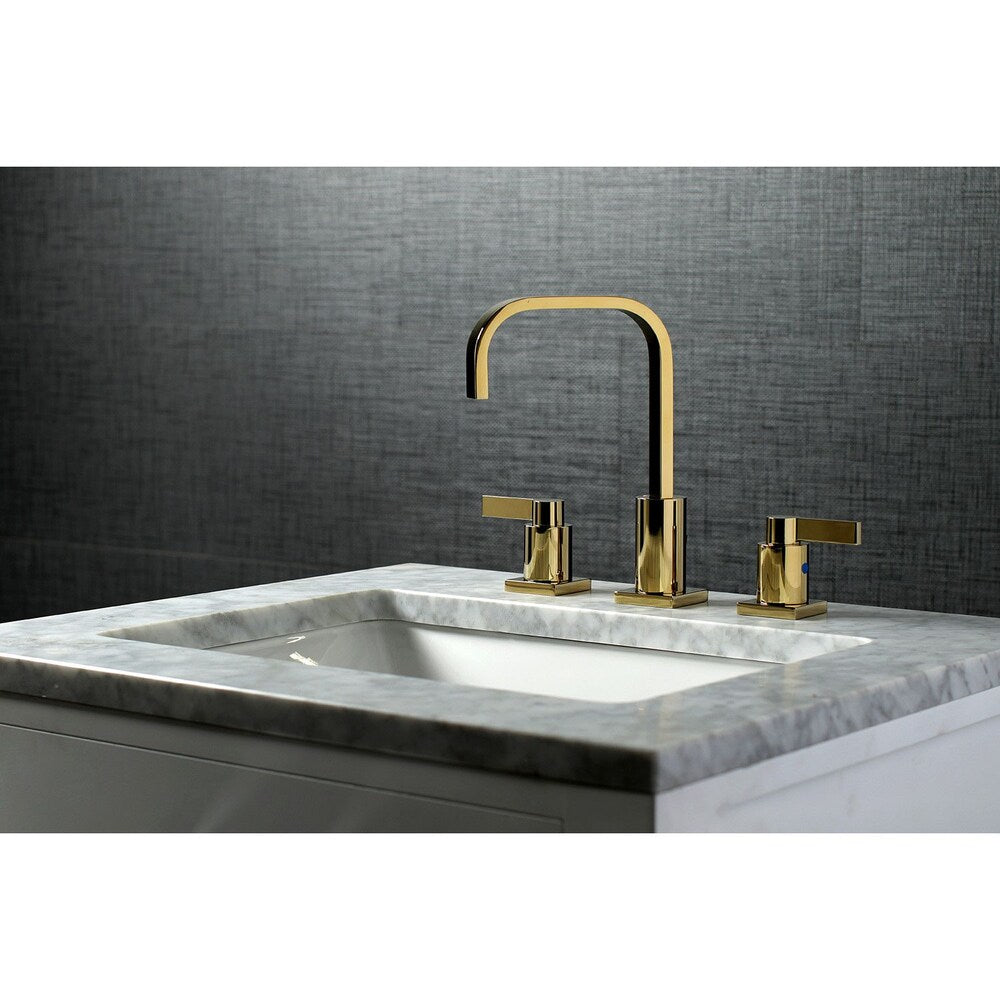 NuvoFushion 8 in. Widespread 2-Handle High-Arc Bathroom Faucet in Polished Brass
