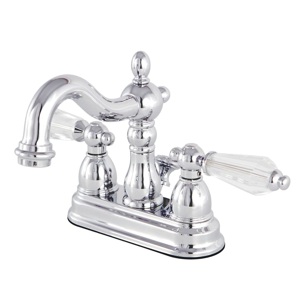 Robinet de salle de bain à 2 poignées central de 4 po en cristal victorien en chrome