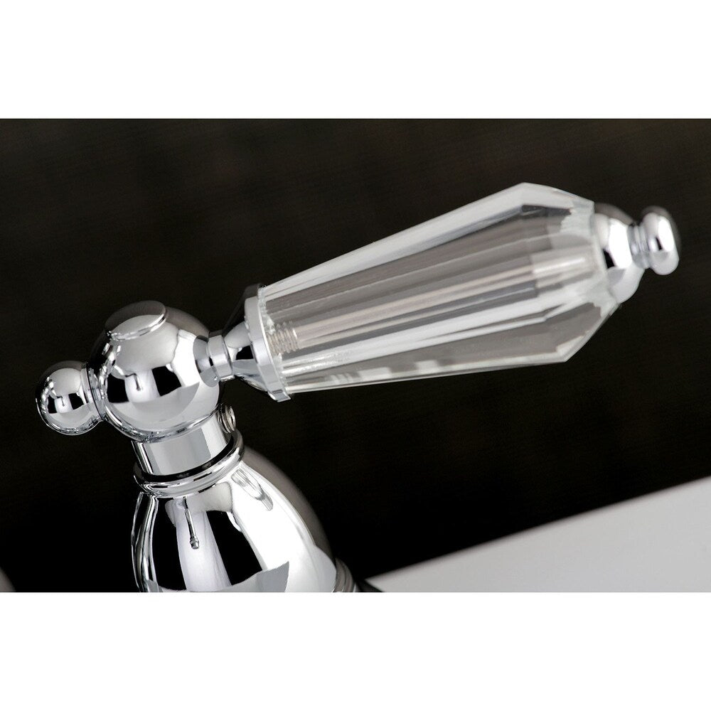 Robinet de salle de bain à 2 poignées central de 4 po en cristal victorien en chrome