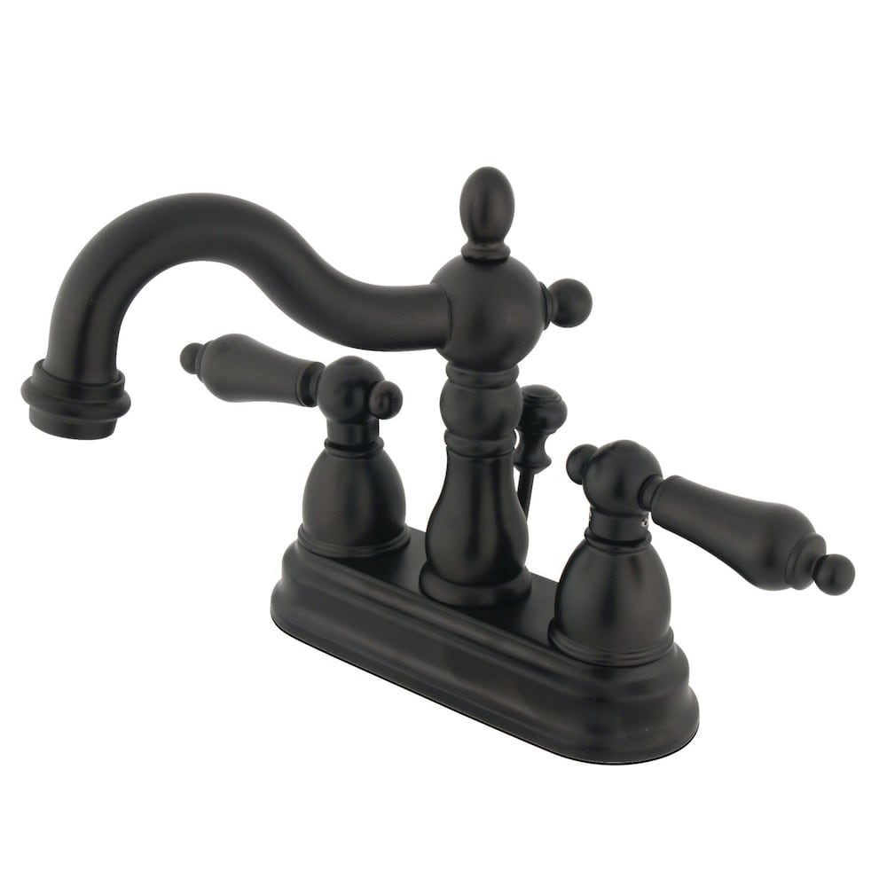 Robinet de salle de bain à 2 poignées central de 4 po de style victorien en bronze huilé