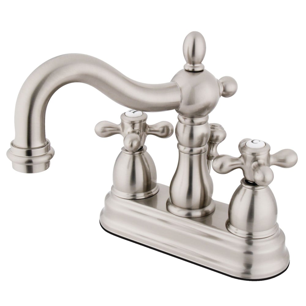 Victorian 4 in. Centerset 2-Handle Bathroom Faucet in Satin Nickel