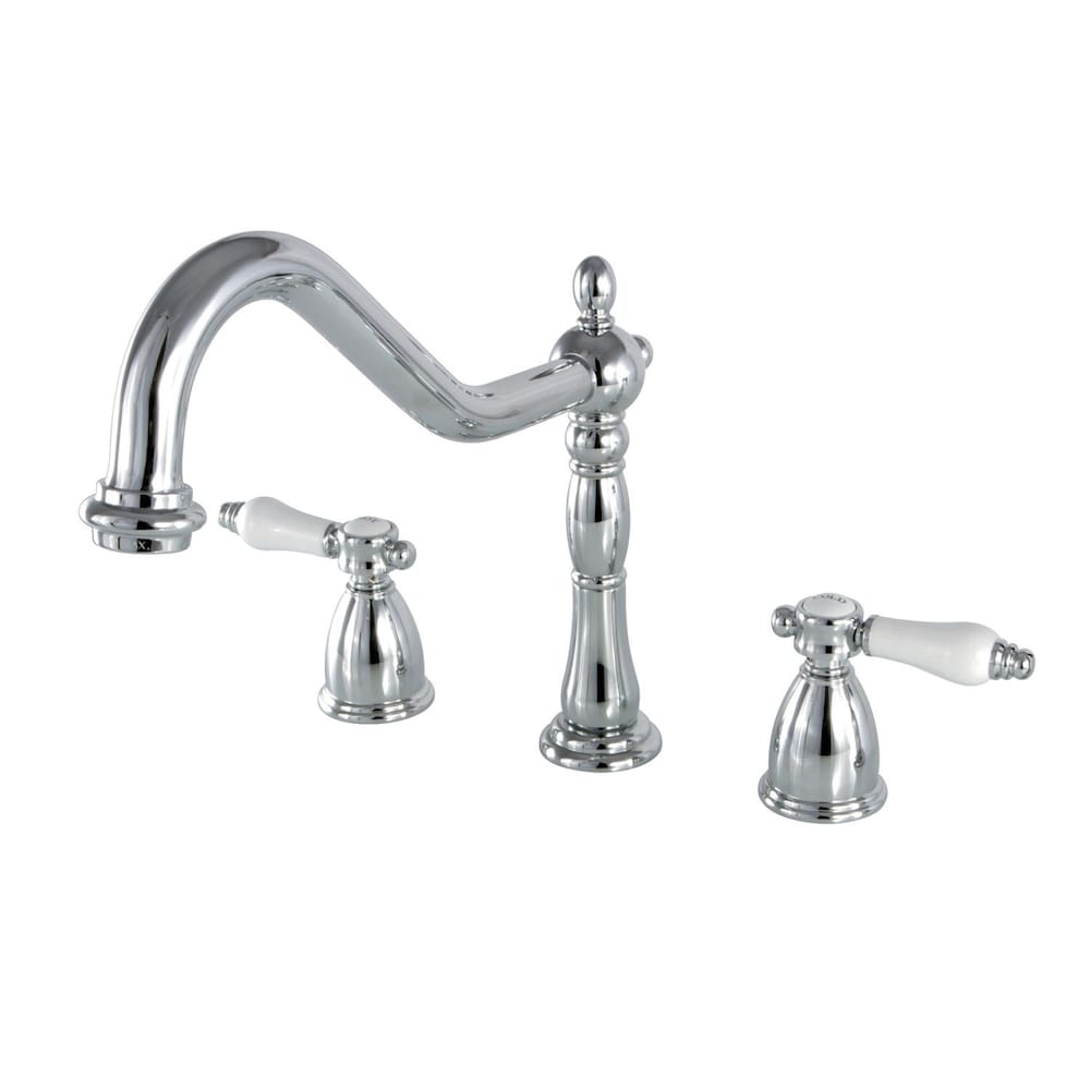 Robinet de cuisine standard à 2 poignées en porcelaine victorienne en chrome