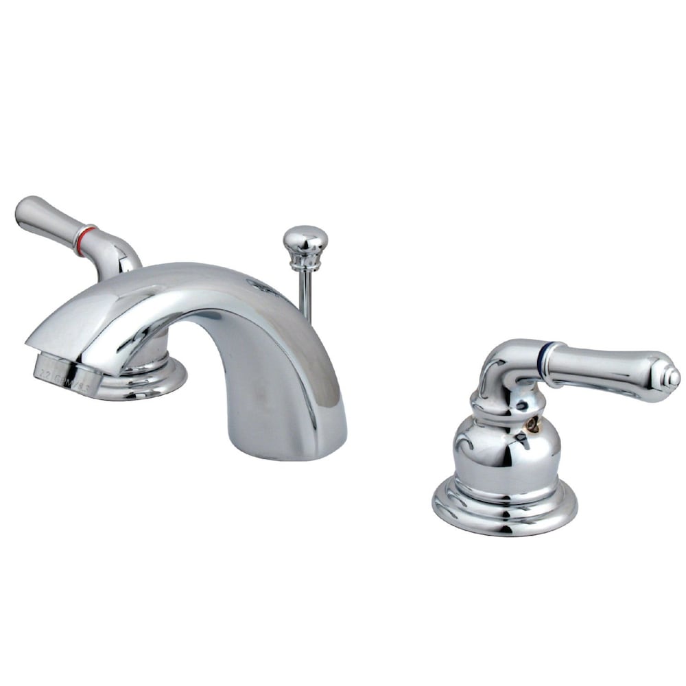 Robinet de salle de bain à arc moyen à 2 poignées et mini-écartement de 4 po en chrome poli