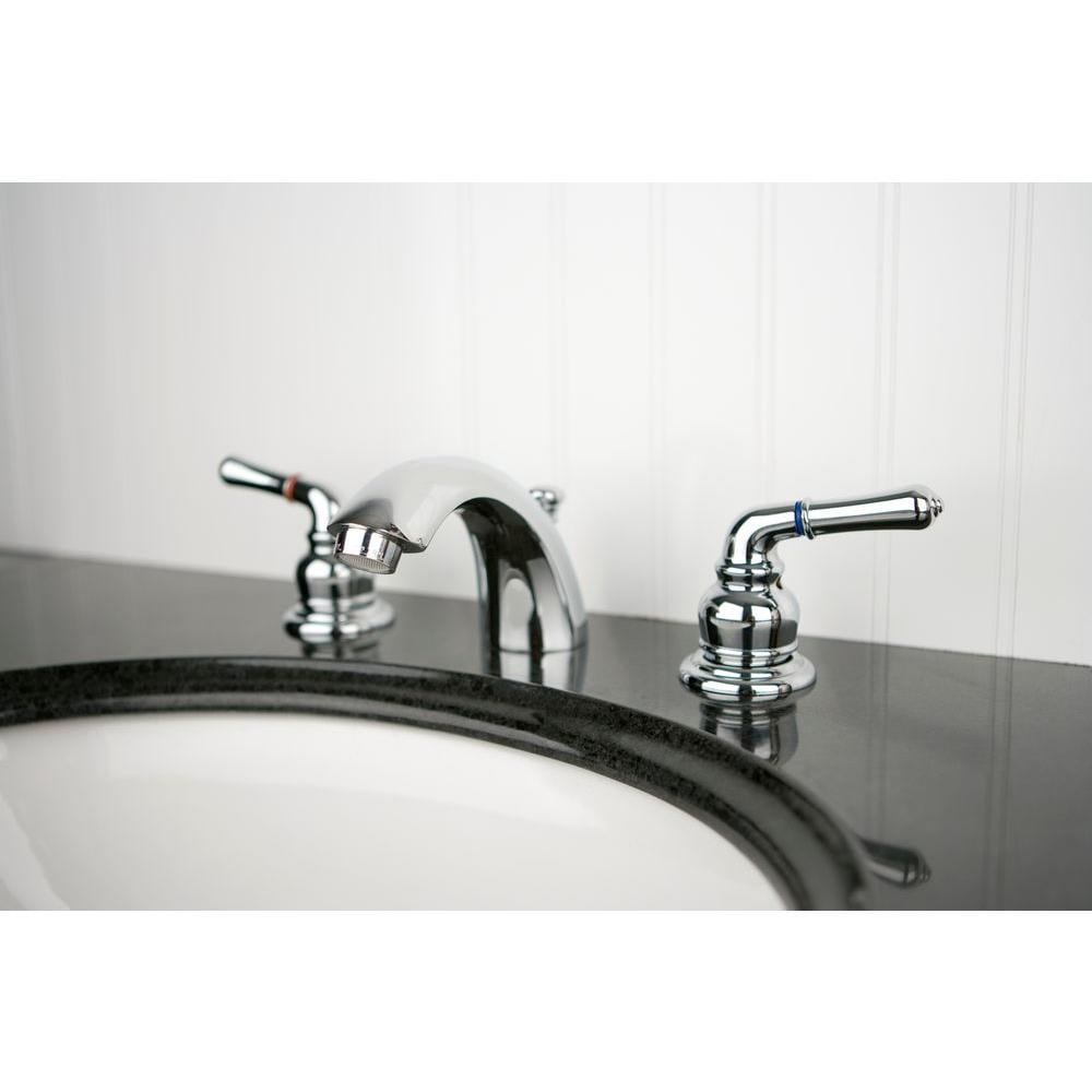 Robinet de salle de bain à arc moyen à 2 poignées et mini-écartement de 4 po en chrome poli