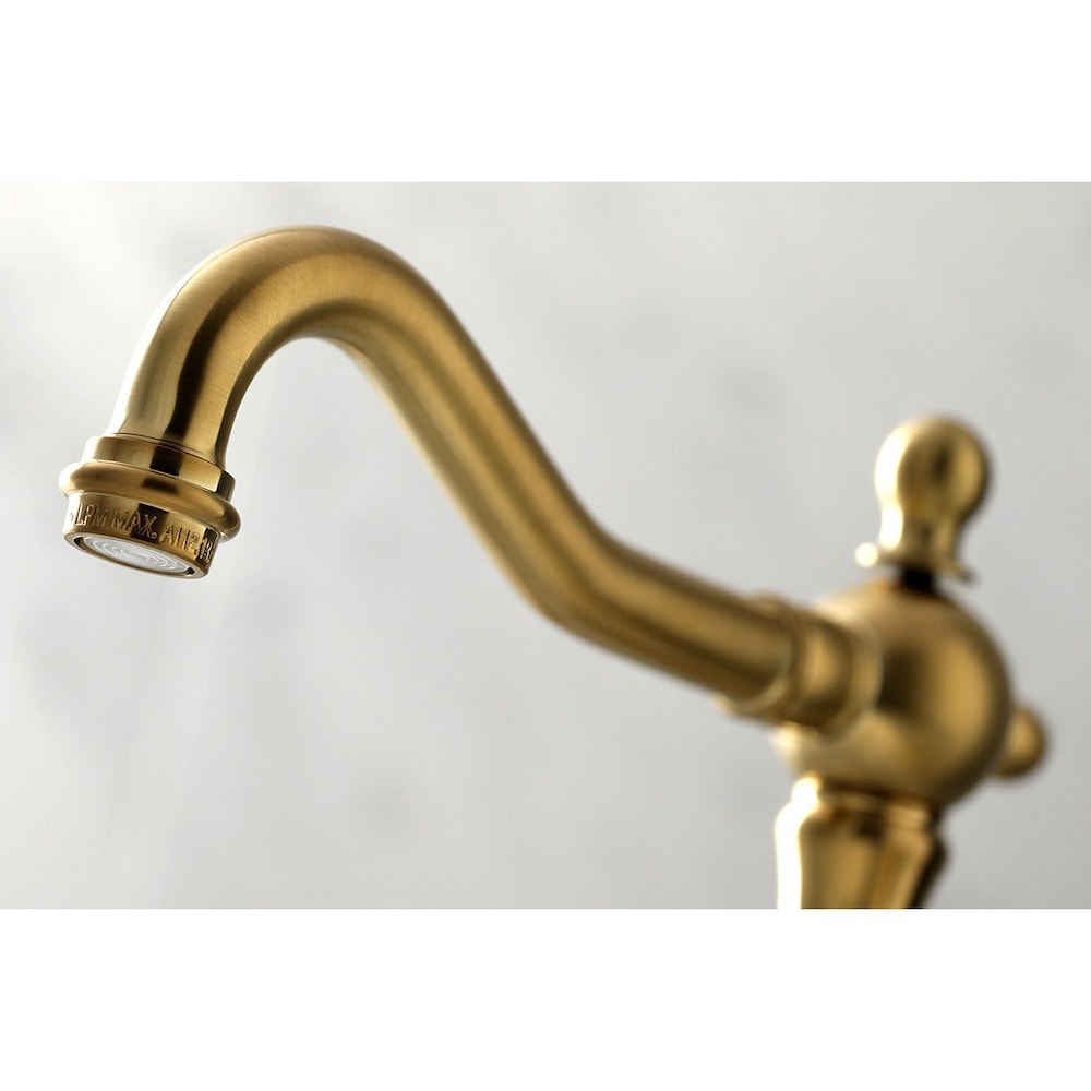 Victorian Polished Lever 8 in. Widespread 2-Handle Bathroom Faucet in Satin Brass