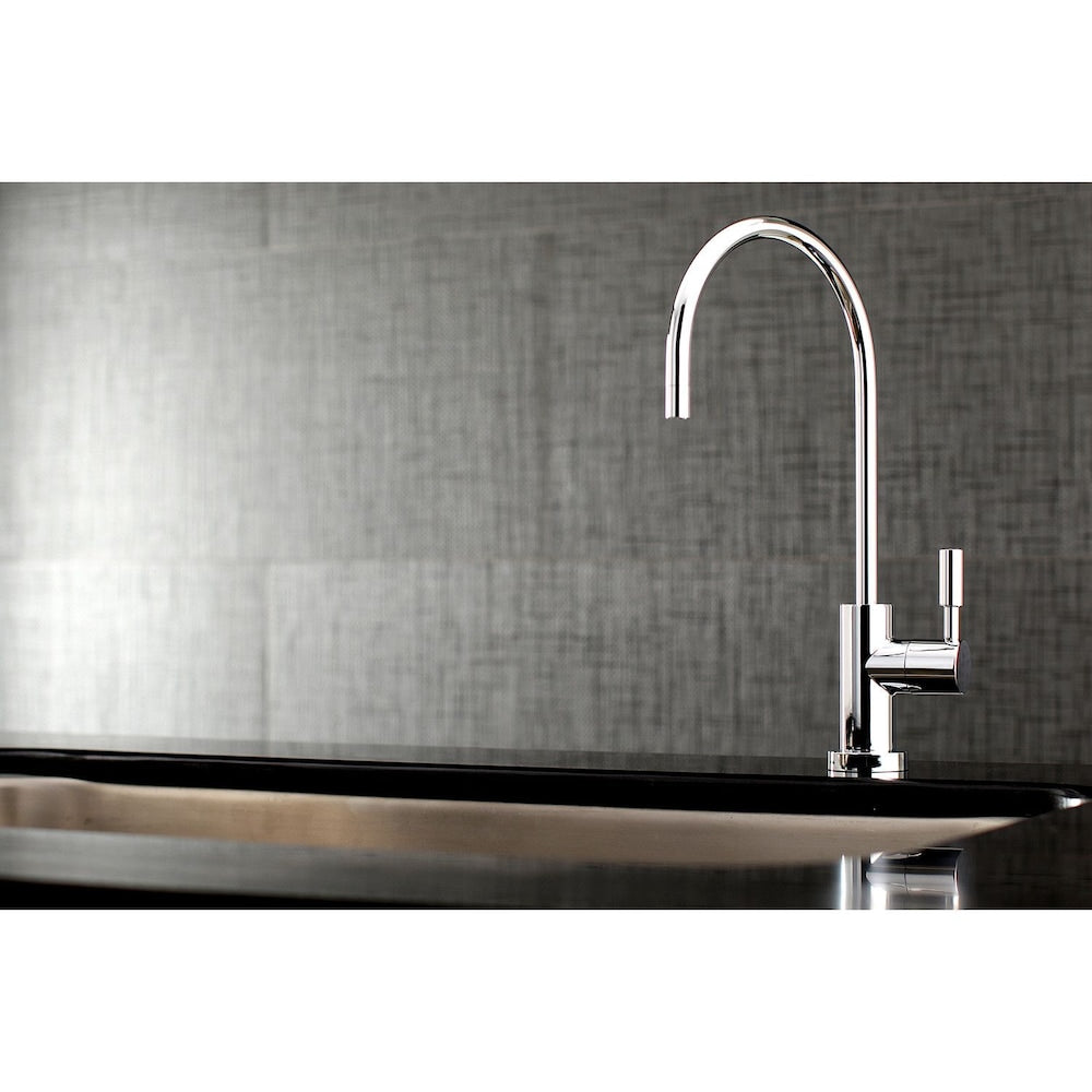 Robinet de filtration d'eau potable moderne à poignée unique par osmose inverse en chrome