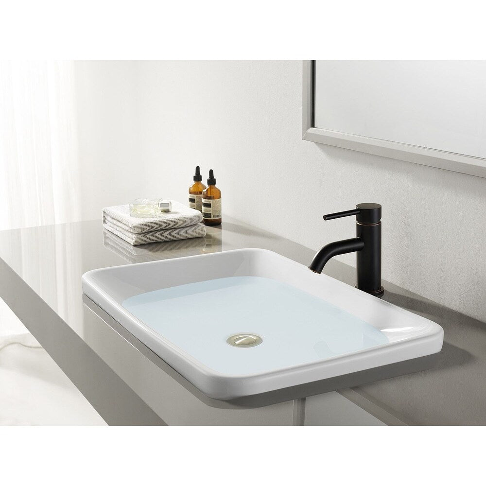 Modern Single Hole Single-Handle Bathroom Faucet in Naples Bronze