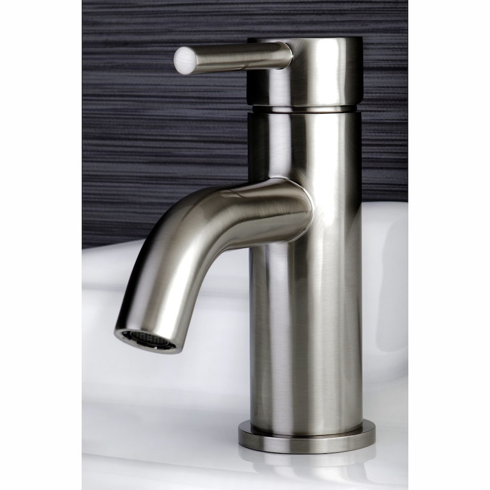Simple Single Hole Single-Handle Bathroom Faucet in Polished Satin Nickel