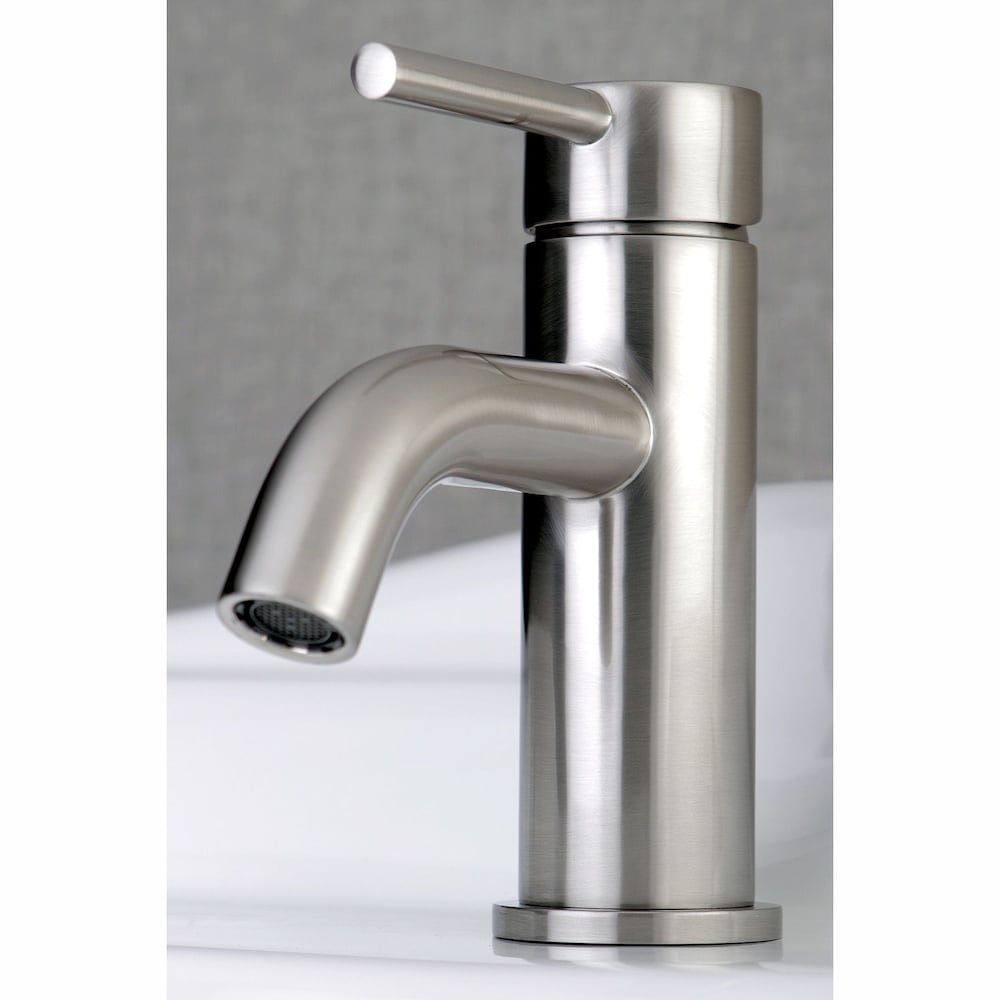 Simple Single Hole Single-Handle Bathroom Faucet in Polished Satin Nickel