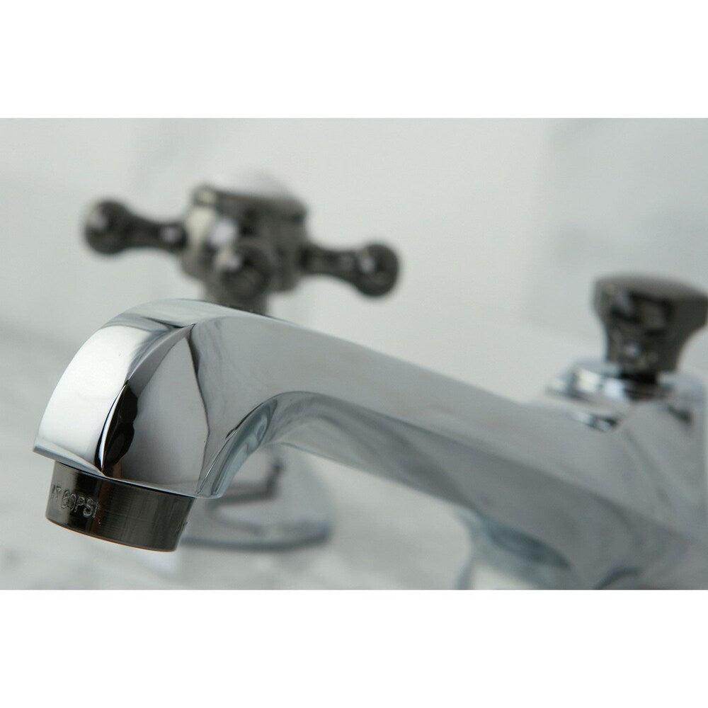 Robinet de salle de bain Kate de 8 po à 2 poignées en croix en chrome et noir