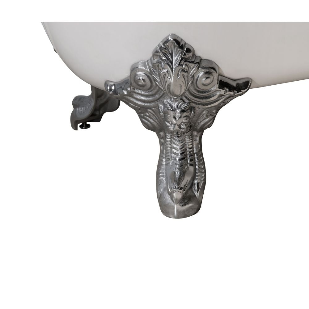69" Cast Iron R5001CH-CH Soaking Clawfoot Tub and Tray with External Drain