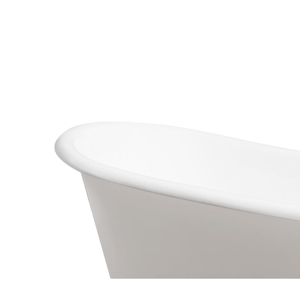 72" Cast Iron R5020CH-CH Soaking Clawfoot Tub and Tray with External Drain