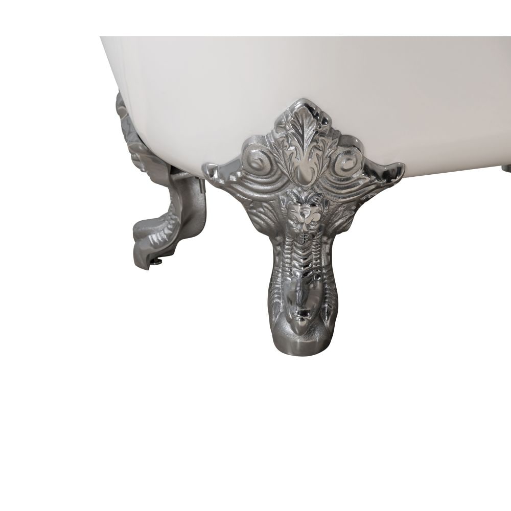 72" Cast Iron R5020CH-GLD Soaking Clawfoot Tub and Tray with External Drain