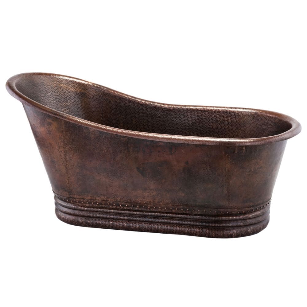 67 in. Copper Single Slipper Bathtub in Oil Rubbed Bronze