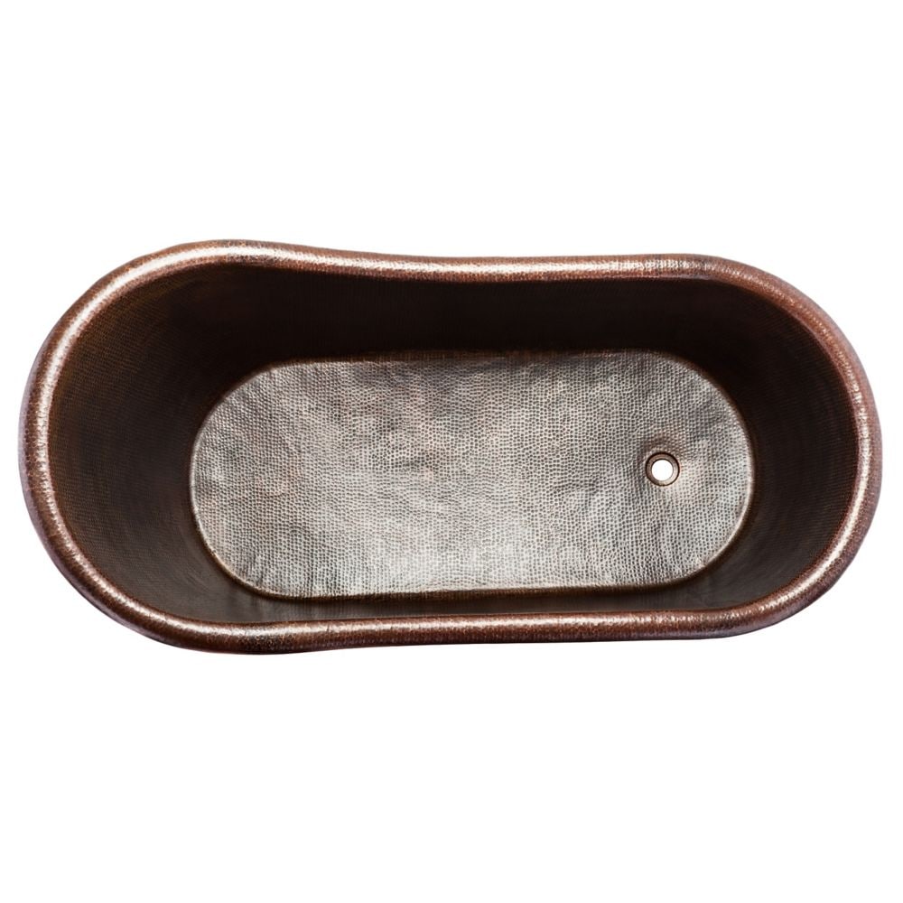 67 in. Copper Single Slipper Bathtub in Oil Rubbed Bronze
