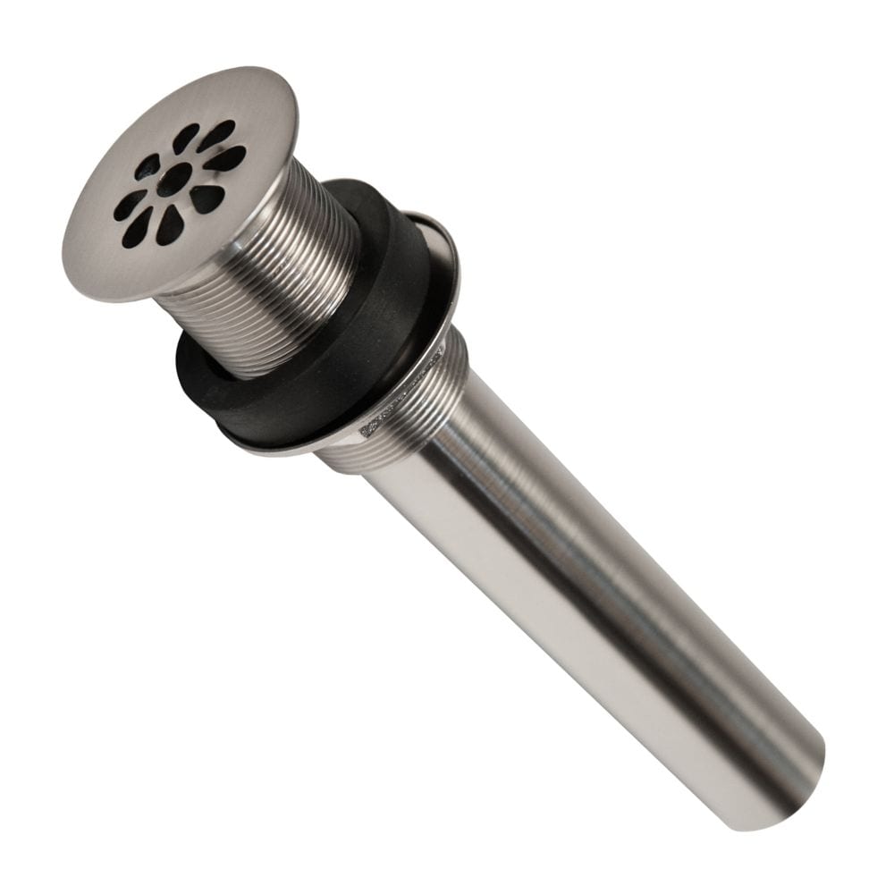 1.5 in. Non-Overflow Grid Bathroom Sink Drain in Brushed Nickel