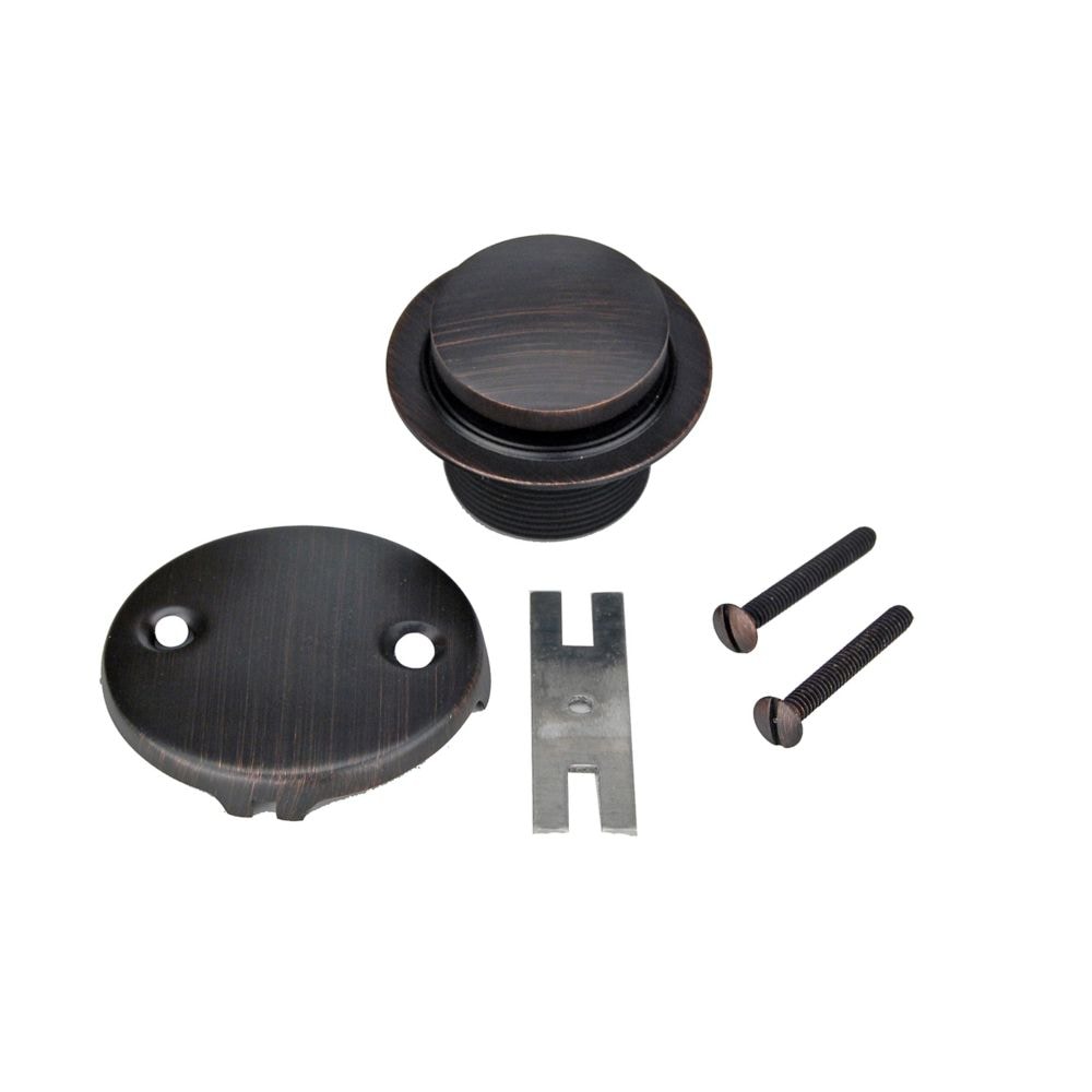 Tub Drain Trim and Two-Hole Overflow Cover for Bath Tubs in Oil Rubbed Bronze