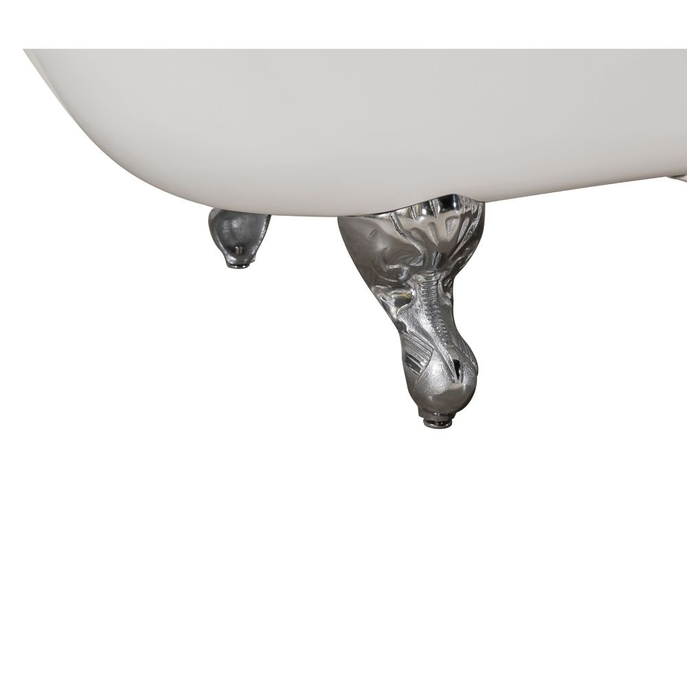 66" Cast Iron R5100CH-CH Soaking Clawfoot Tub and Tray with External Drain