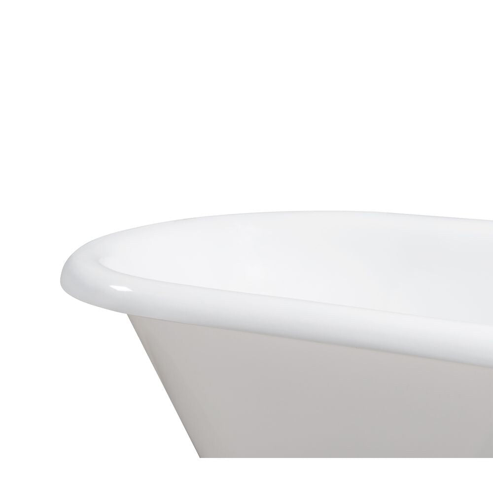 66" Cast Iron R5100CH-CH Soaking Clawfoot Tub and Tray with External Drain