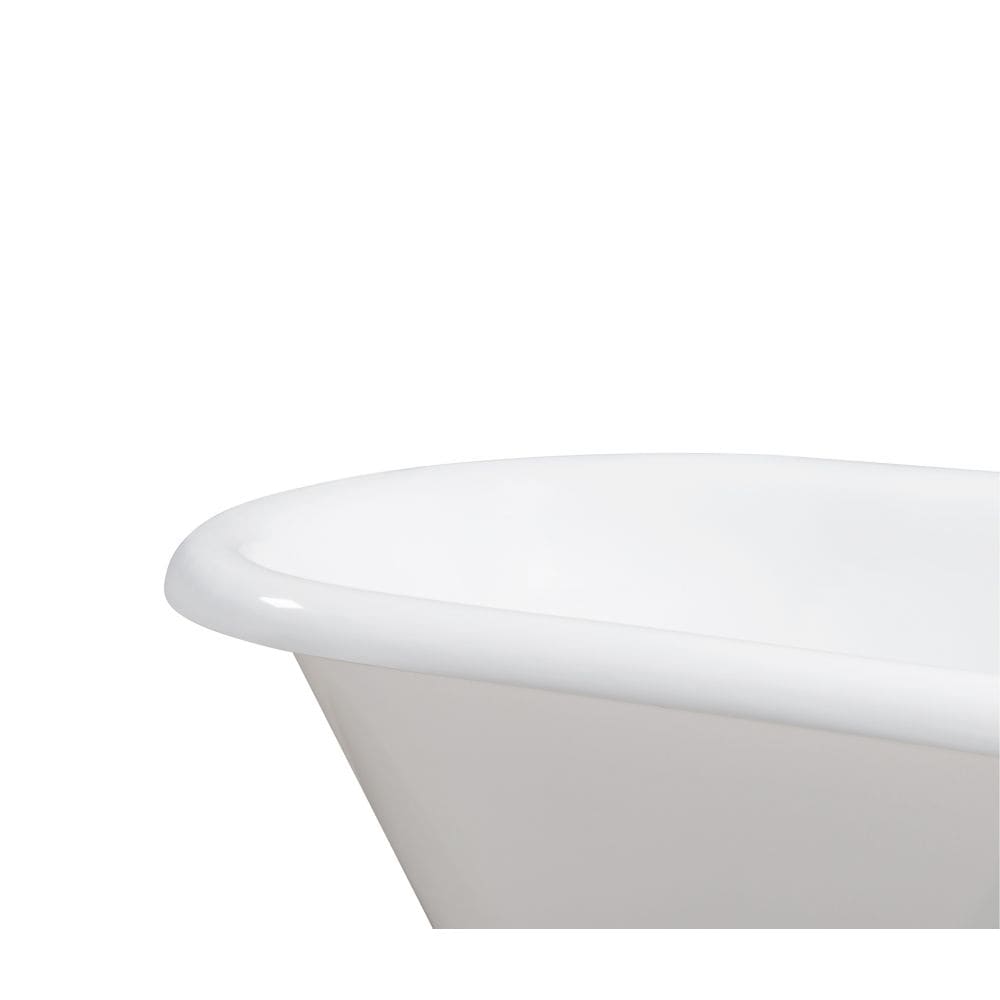 48" Cast Iron R5101CH-CH Soaking Clawfoot Tub and Tray with External Drain