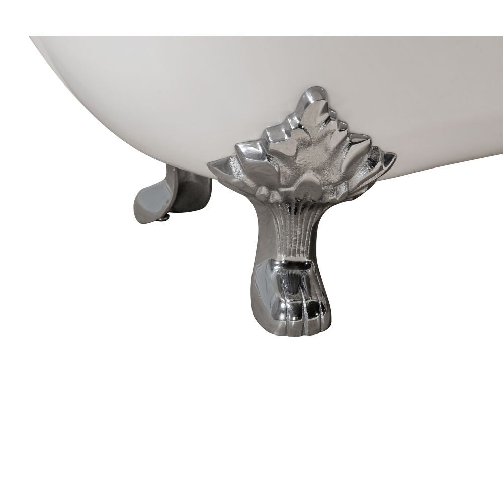 72" Cast Iron R5162CH-CH Soaking Clawfoot Tub and Tray with External Drain