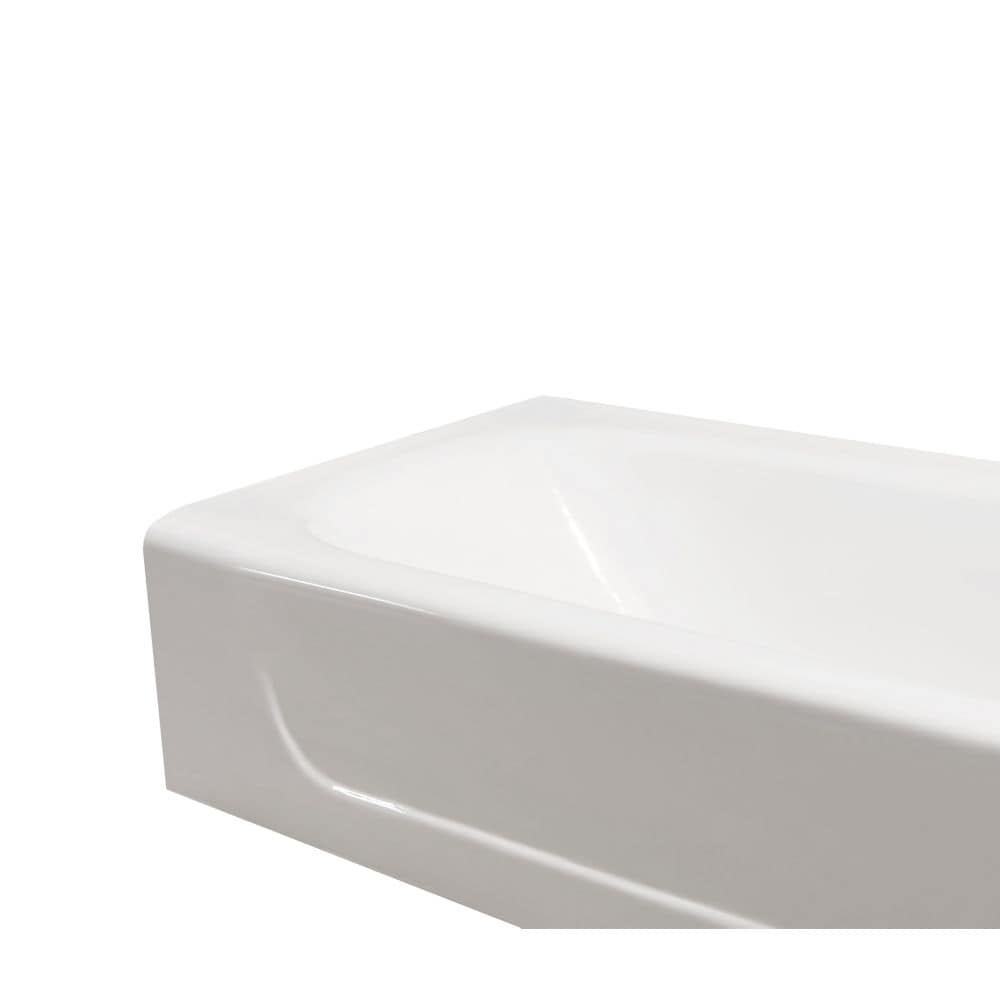 Baignoire en alcôve en fonte de 60 po R5480CH et plateau avec drain interne