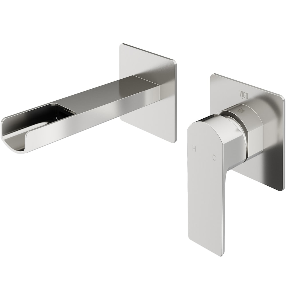 Atticus Single-Handle Wall Mount Bathroom Faucet in Brushed Nickel