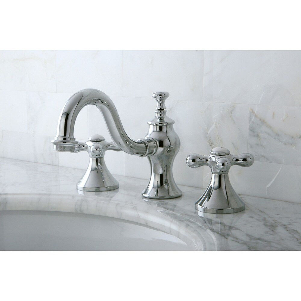Robinet de salle de bain traditionnel à arc élevé et à 2 poignées de 8 po en chrome