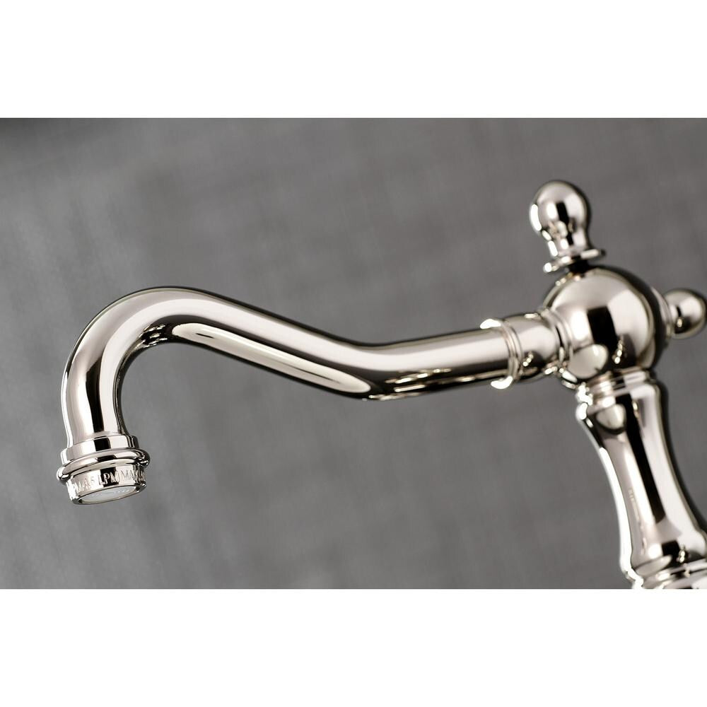 Robinet de salle de bain à 2 poignées de 8 po à croix française victorienne en nickel poli