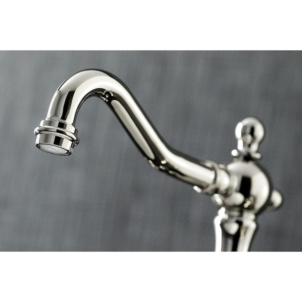 Robinet de salle de bain à 2 poignées de 8 po à croix française victorienne en nickel poli