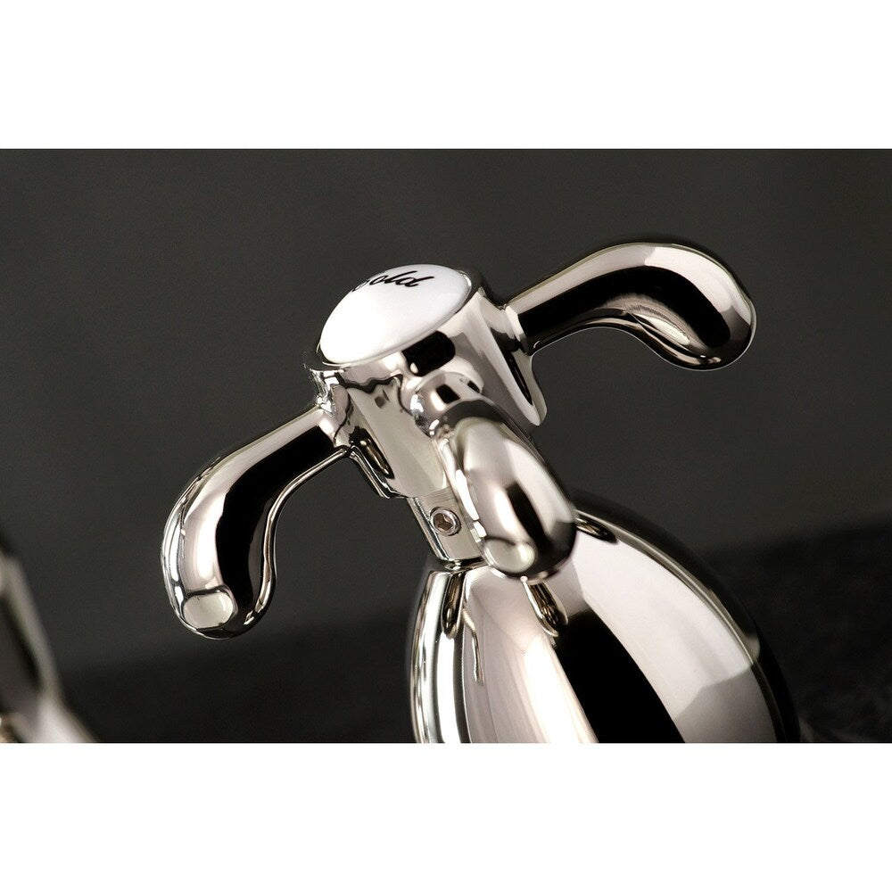 Robinet de salle de bain à 2 poignées de 8 po à croix française victorienne en nickel poli