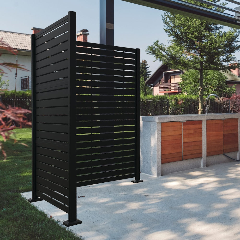 2 ft. X 4 ft. BOARDWALK Design Polypropylen Decorative Panel in Black