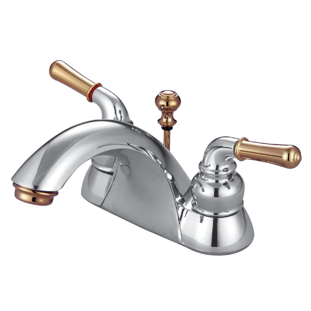 Robinet de salle de bain à 2 poignées central de 4 po en chrome et laiton poli