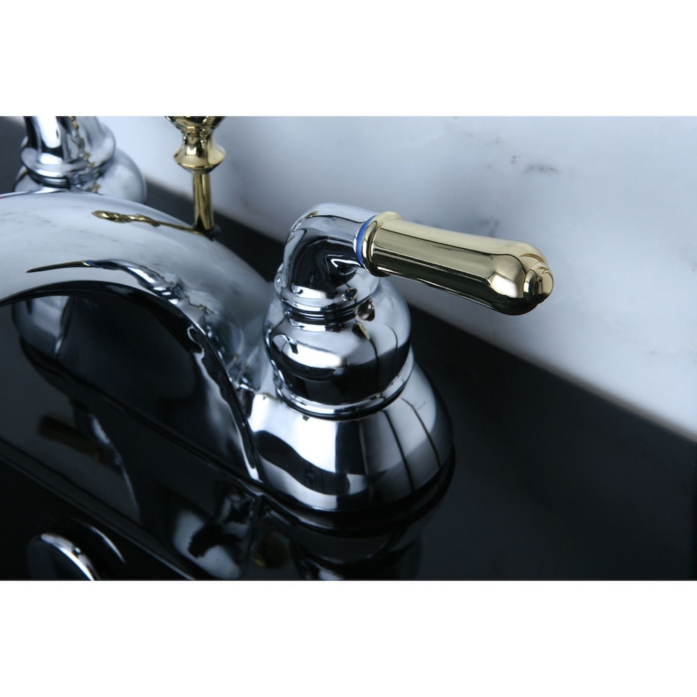 Robinet de salle de bain à 2 poignées central de 4 po en chrome et laiton poli