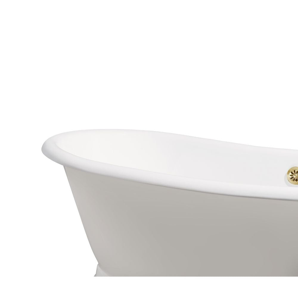 71" Cast Iron R5300GLD Soaking freestanding Tub and Tray with External Drain