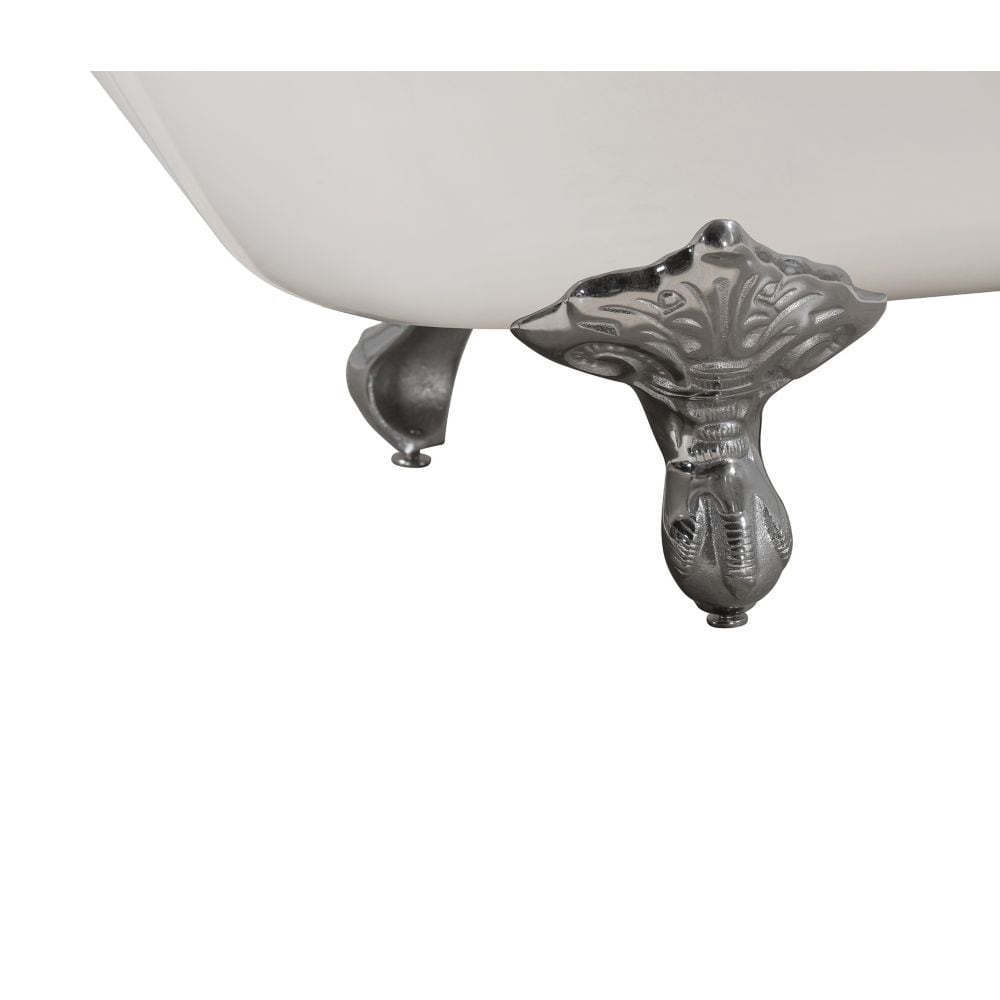 67" Cast Iron R5420CH-CH Soaking Clawfoot Tub and Tray with External Drain